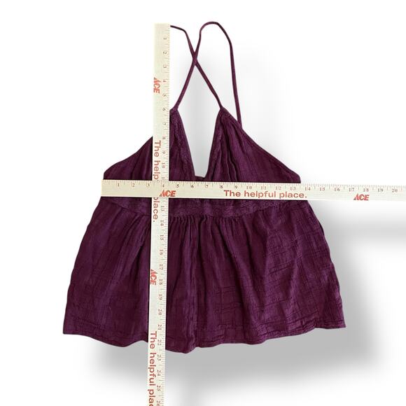 Melrose and Market Gauzy Criss Cross Strap Tank‎ Womens Size L Purple - Picture 3 of 5